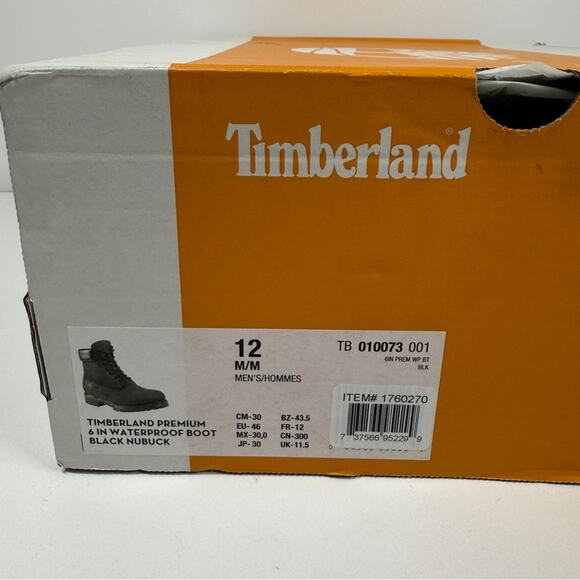 NIB • TIMBERLAND PREMIUM 6 IN WATERPROOF BOOT  Black Size: 12 main image 8